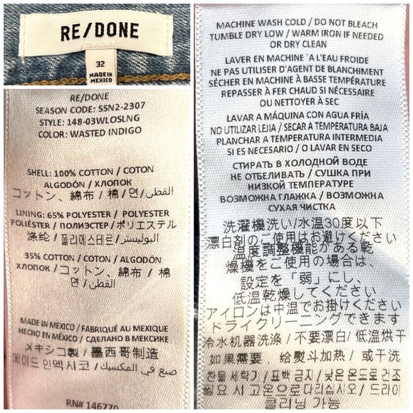 Re/Done The Loose Long in Wasted Indigo, Low Slung, Slouchy, High Rise, 32 - Picture 12 of 12